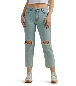 Women's ripped straight-leg...