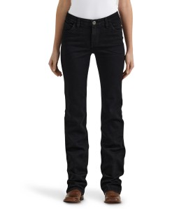 Women's black mid-rise jeans