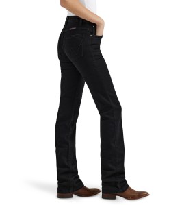 Women's black mid-rise jeans